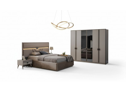 Doppelbett Komplette Schlafzimmermöbel Bett Nachttische Beige 4tlg