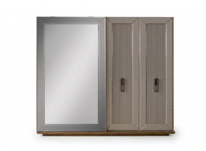 Garderobenschrank Schrank Spiegel Holzschrank Beige