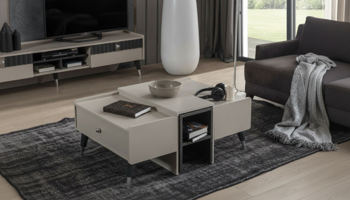 Weißer Kaffeetisch Moderner Sofatisch Holz Couchtisch Wohnzimmer Möbel