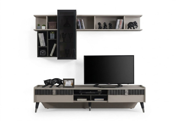 Wohnzimmer Set Designer RTV-Ständer Luxus Holz Regale Couchtisch 3tlg