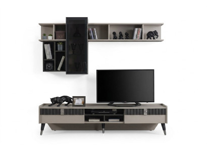 Wohnzimmer Set Designer RTV-Ständer Luxus Holz Regale Couchtisch 3tlg