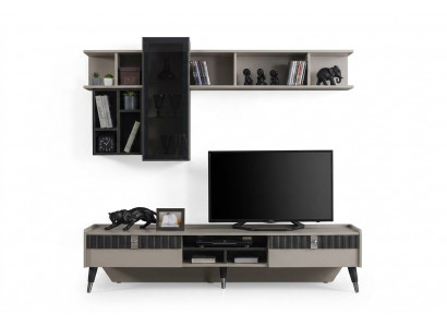 Wohnzimmer Set Designer RTV-Ständer Luxus Holz Regale Couchtisch 3tlg