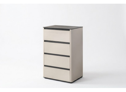 Beige Holz Kommode 4-türiger Holzschrank Schlafzimmer Edler Anbauschrank