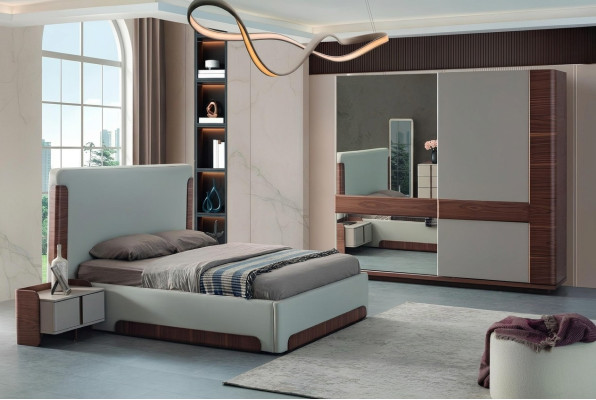 Graziöe Schlafzimmer Möbel Luxus Polsterbett Designer Kleiderschrank