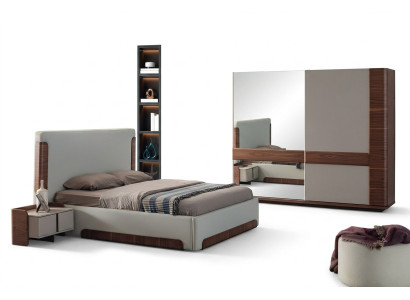 Graziöe Schlafzimmer Möbel Luxus Polsterbett Designer Kleiderschrank