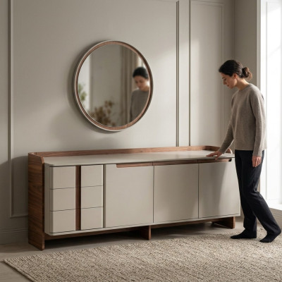 Modernes Sideboard Designer Wohnzimmer Anrichte Luxuriöser Schrank 2tlg