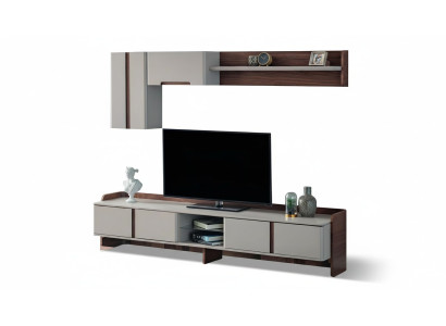 Weiße Wohnzimmer Wohnwand Luxuriöse Möbel RTV Lowboard Regale Sideboard