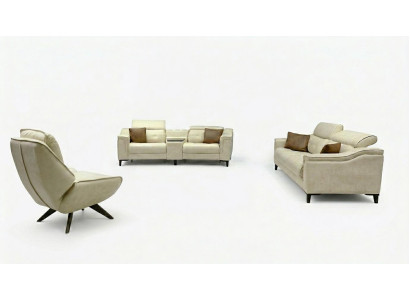 Komplette Couchgarnitur Designer 3-Sitzer Zweisitzer Luxuriöser Sessel
