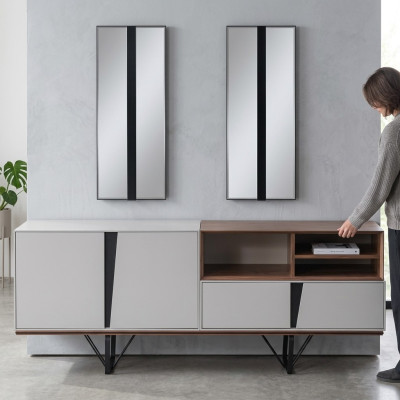 Luxus Anrichte Sideboard Schrank Kommode Holzschrank Holz Weiß
