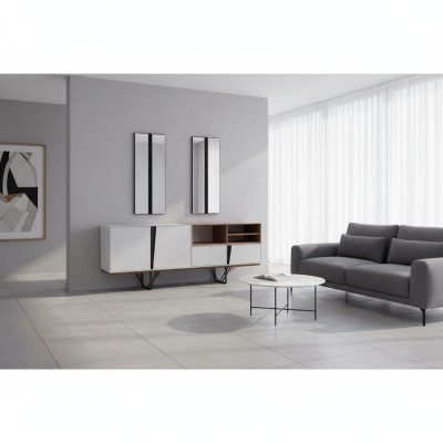 Luxus Anrichte Sideboard Schrank Kommode Holzschrank Holz Weiß