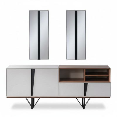 Luxus Anrichte Sideboard Schrank Kommode Holzschrank Holz Weiß