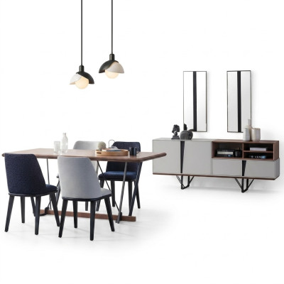 Komplette Esszimmer Esstisch 2tlg Anrichte Esszimmertisch Weiß Holz