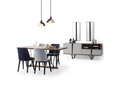 Komplette Esszimmer Esstisch 2tlg Anrichte Esszimmertisch Weiß Holz