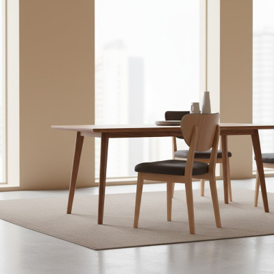 Holz Garnitur Essgruppe Esszimmer Esstisch Stühle 7tlg Braun Essecke