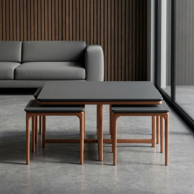 Gruppe Couchtische Beistelltische Kaffeetische Sofatische Holz Schwarz
