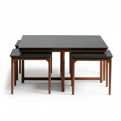 Gruppe Couchtische Beistelltische Kaffeetische Sofatische Holz Schwarz