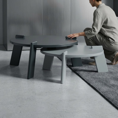 Couchtisch Kaffeetisch Sofatisch Beistelltisch Holz Grau Tisch Design