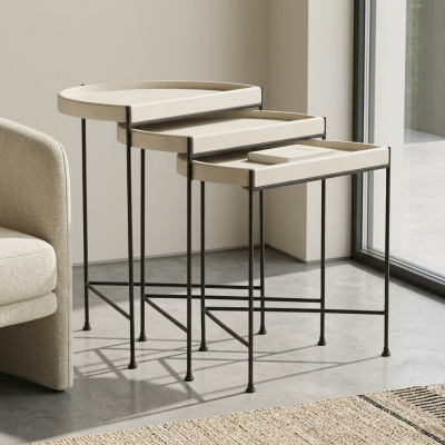 Komplette Beistelltische Kaffeetische Sofatische Beige Couchtische