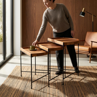 Braun Kaffeetische Komplette Beistelltische Sofatische Couchtische