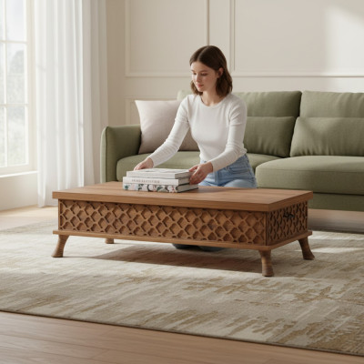 Couchtisch Kaffeetisch Sofatisch Beistelltisch Holz Braun Tisch Möbel