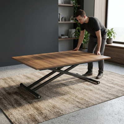 Esstisch Couchtisch Ausziehbarer Tisch Holz Braun Kaffeetisch 120 cm