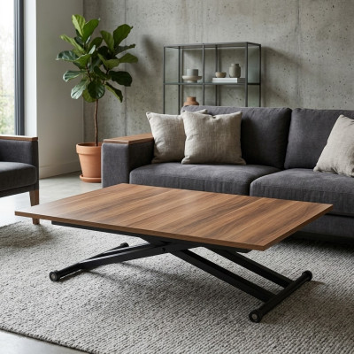 Esstisch Couchtisch Ausziehbarer Tisch Holz Braun Kaffeetisch 120 cm
