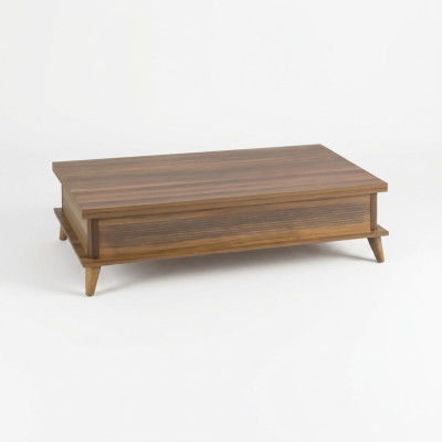 Kaffeetisch Ausziehbarer Couchtisch Esstisch Tisch Holz Braun Möbel