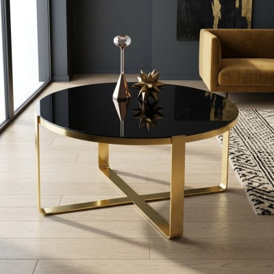 Couchtisch Kaffeetisch Moderne Sofatisch Beistelltisch Glas Gold Tisch
