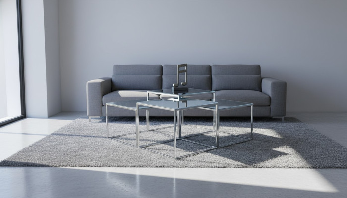 Silber Couchtisch Tisch Kaffeetisch Beistelltisch Sofatisch Wohnzimmer