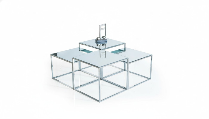 Silber Couchtisch Tisch Kaffeetisch Beistelltisch Sofatisch Wohnzimmer
