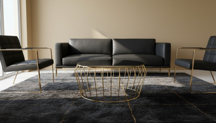 Kaffeetisch Gold Wohnzimmer Couchtisch Tisch Beistelltisch Sofatisch