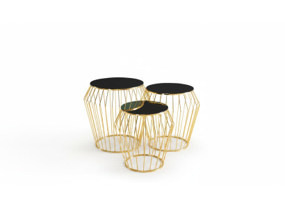 Komplette Beistelltische Kaffeetische Sofatische 3tlg Couchtische Gold