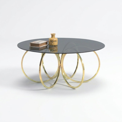 Gold Kaffeetisch Wohnzimmer Couchtisch Tisch Beistelltisch Sofatisch