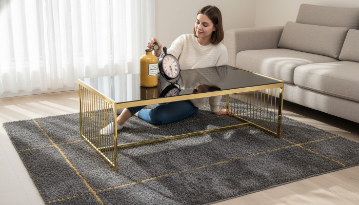 Couchtisch Kaffeetisch Wohnzimmer Tisch Beistelltisch Sofatisch Gold