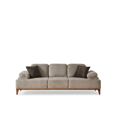 Dreisitzer Sofa 3 Sitzer Stoffsofa Polstersofa Beige Couch Moderne