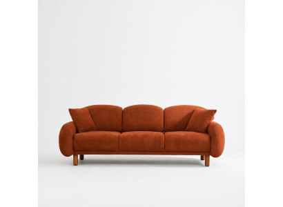 Polstersofa Orange Dreisitzer Sofa 3 Sitzer Stoffsofa Couch Moderne