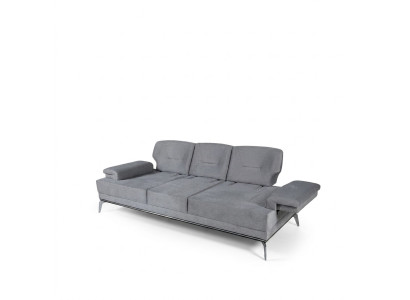 Sofa Stoffsofa Design Dreisitzer Grau 3 Sitzer Polstersofa Couch