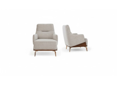 Sessel Ohrensessel Stoffsessel Stoff Beige Sitzer Einsitzer Wohnzimmer