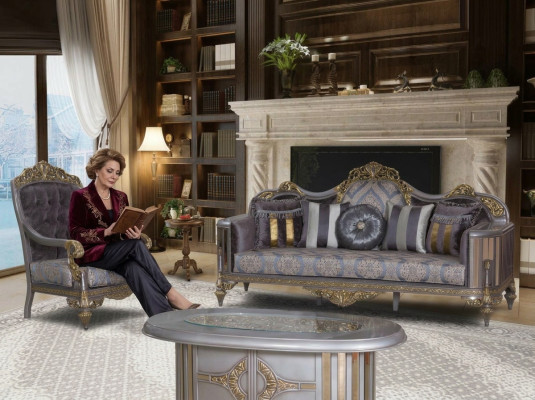 Sofa Chesterfield Set Lila Couchtisch Designer Gruppe 3tlg. Wohnzimmer