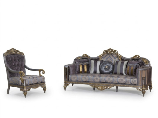 Sofa Chesterfield Set Lila Couchtisch Designer Gruppe 3tlg. Wohnzimmer