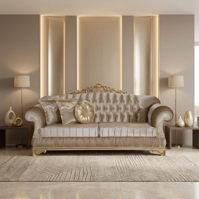 Bequemes Sofa im klassischen Stil mit einzigartigem Design und Dekoration