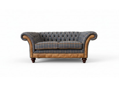 Chesterfield Sofa 2 Sitz Design Couch Dreisitzer Luxus Möbel Stil Textil Sofas