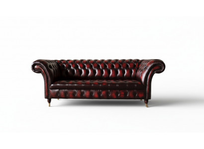 Chesterfield Leder Sofa 3 Sitzer Braun Designer Couch Luxus Polster Neu