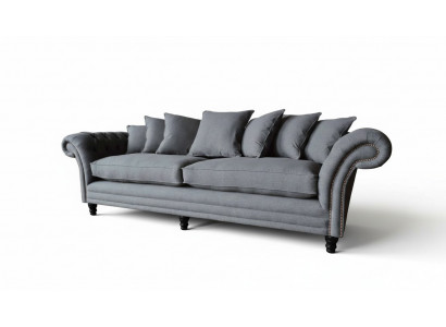 Chesterfield Couch Polster Sofas Klassische Sofa 4 Sitzer Couchen Grau