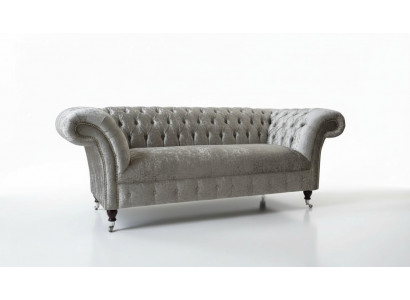 Chesterfield Design Sofa Couch 2 Sitzer Polster Grau Sofas Couchen Neu