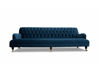 Luxuriöses Designersofa im Chesterfield-Stil mit vier Sitzplätzen in der Farbe Blau