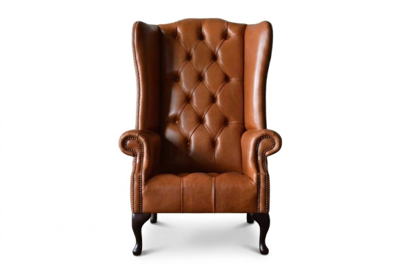 Sessel Ohrensessel Chesterfield Luxus Sitzer Wohnzimmer Braun Neu