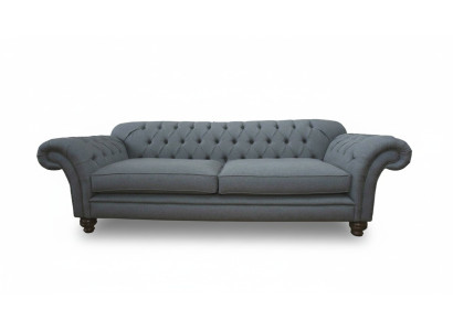Sofa Luxus Textil Chesterfield Couch Sofas Polster 3 Sitzer Grau Design