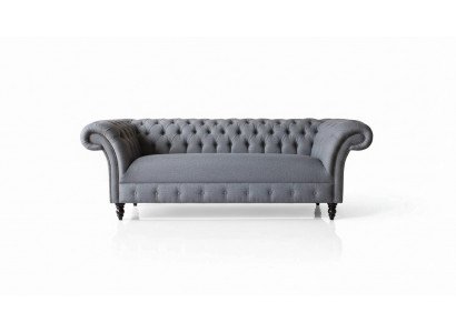 Chesterfield Sofa 3 Sitzer Couch Polster Luxus Textil Couchen Sofas