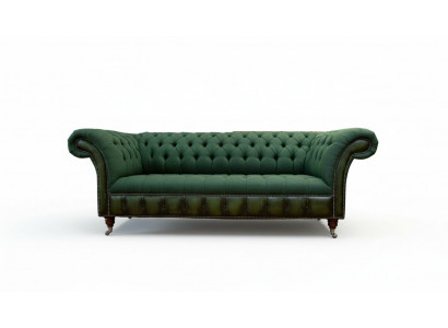 Chesterfield Sofa 3 Sitzer Couch Polster Stoff Leder Couchen Textil Neu